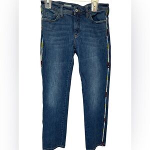 Pilcro Slim Boyfriend Crop Jeans Embroidered Side Stripe